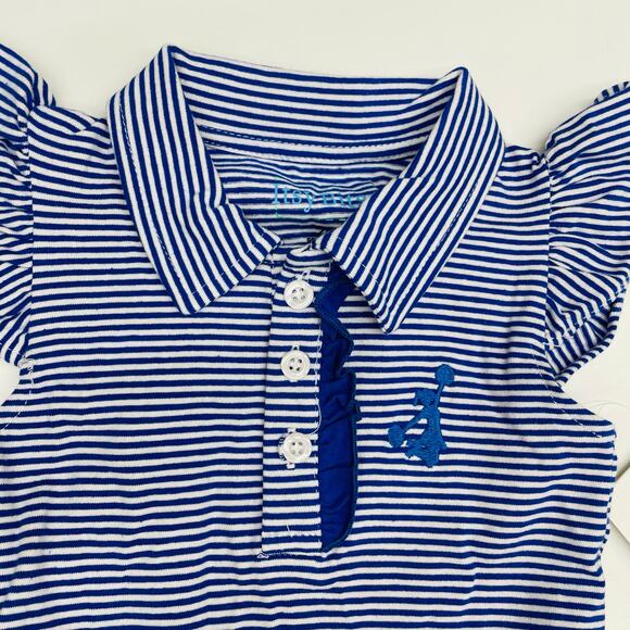 NWT Itsy Bitsy Size 10 Royal Blue Game Day Polo Dress with Cheerleader - Picture 3 of 3